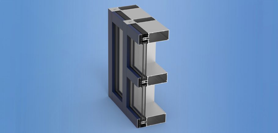 YCW 750 OGP - Thermally Broken, Outside Glazed Curtain Wall with Polyamide Pressure Plates