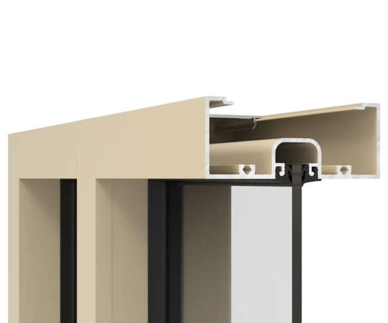 YKK window frame cross-section with durable aluminum and insulation features.