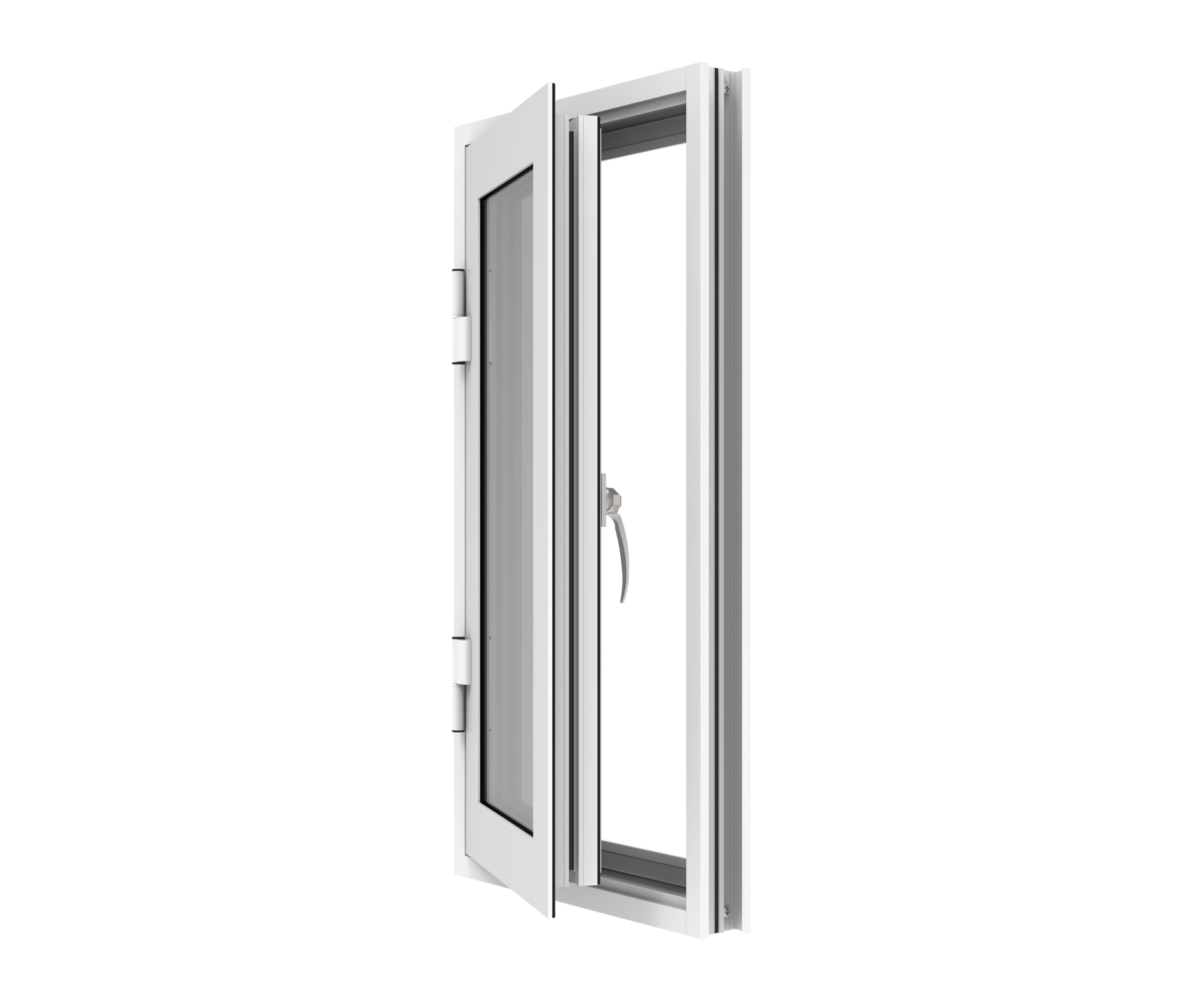 YKK window frame with screen for energy-efficient and secure ventilation.