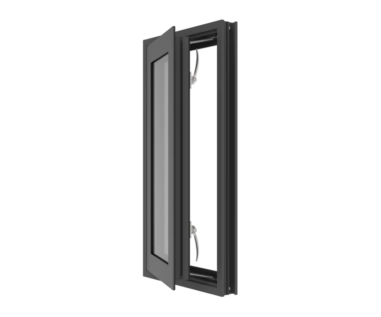 YKK window frame with glass pane for energy-efficient building solutions.