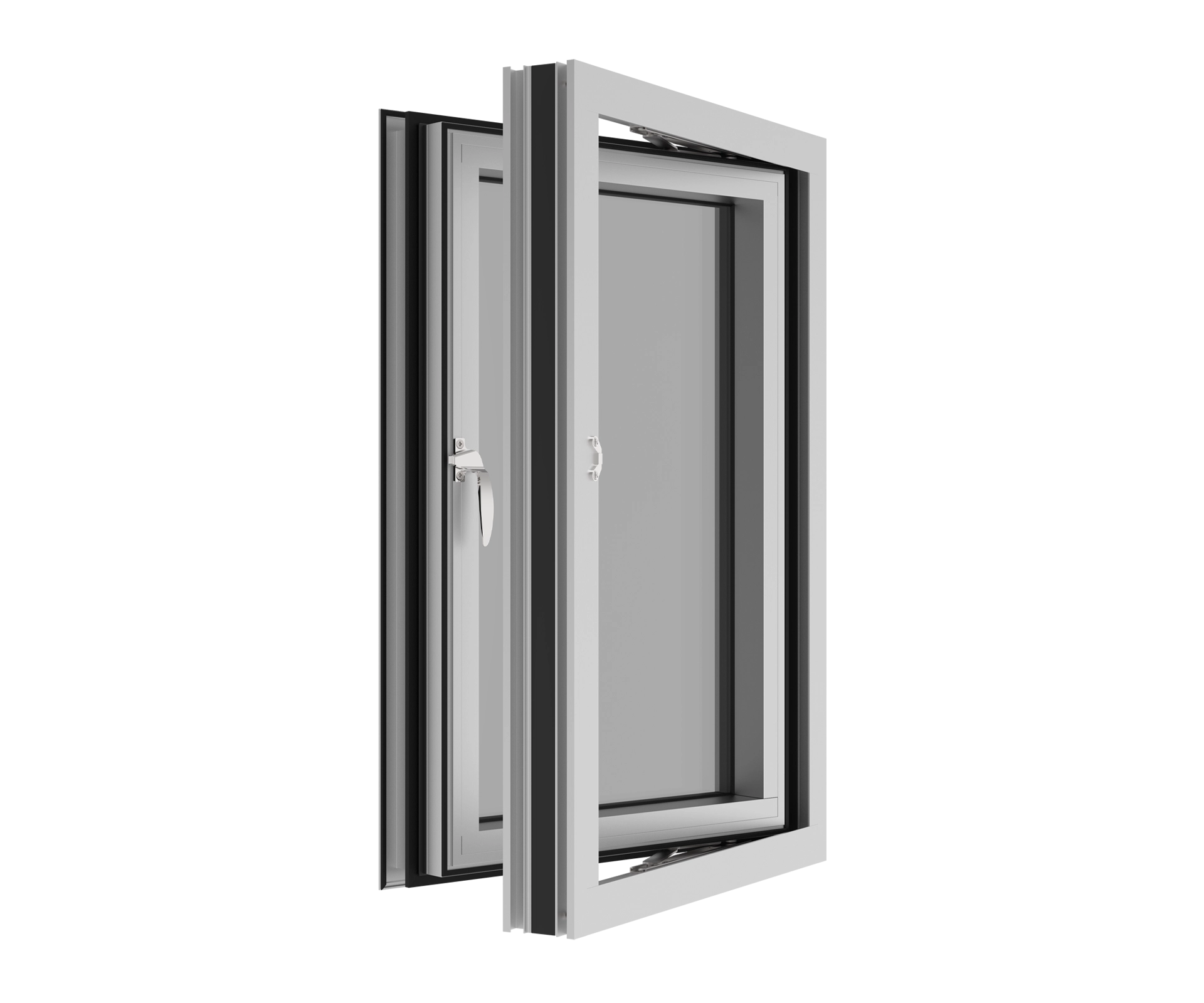 Aluminum window frame with modern design and durable construction.