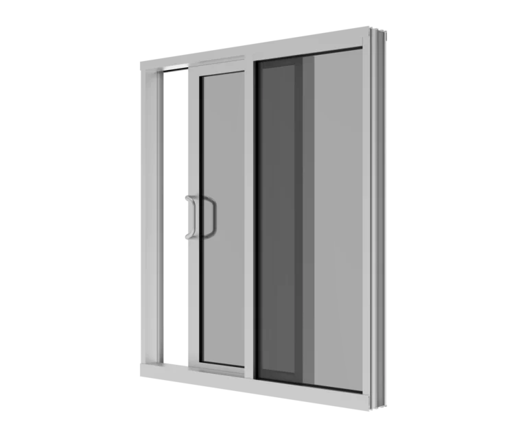 Modern aluminum sliding glass door with sleek frame design.