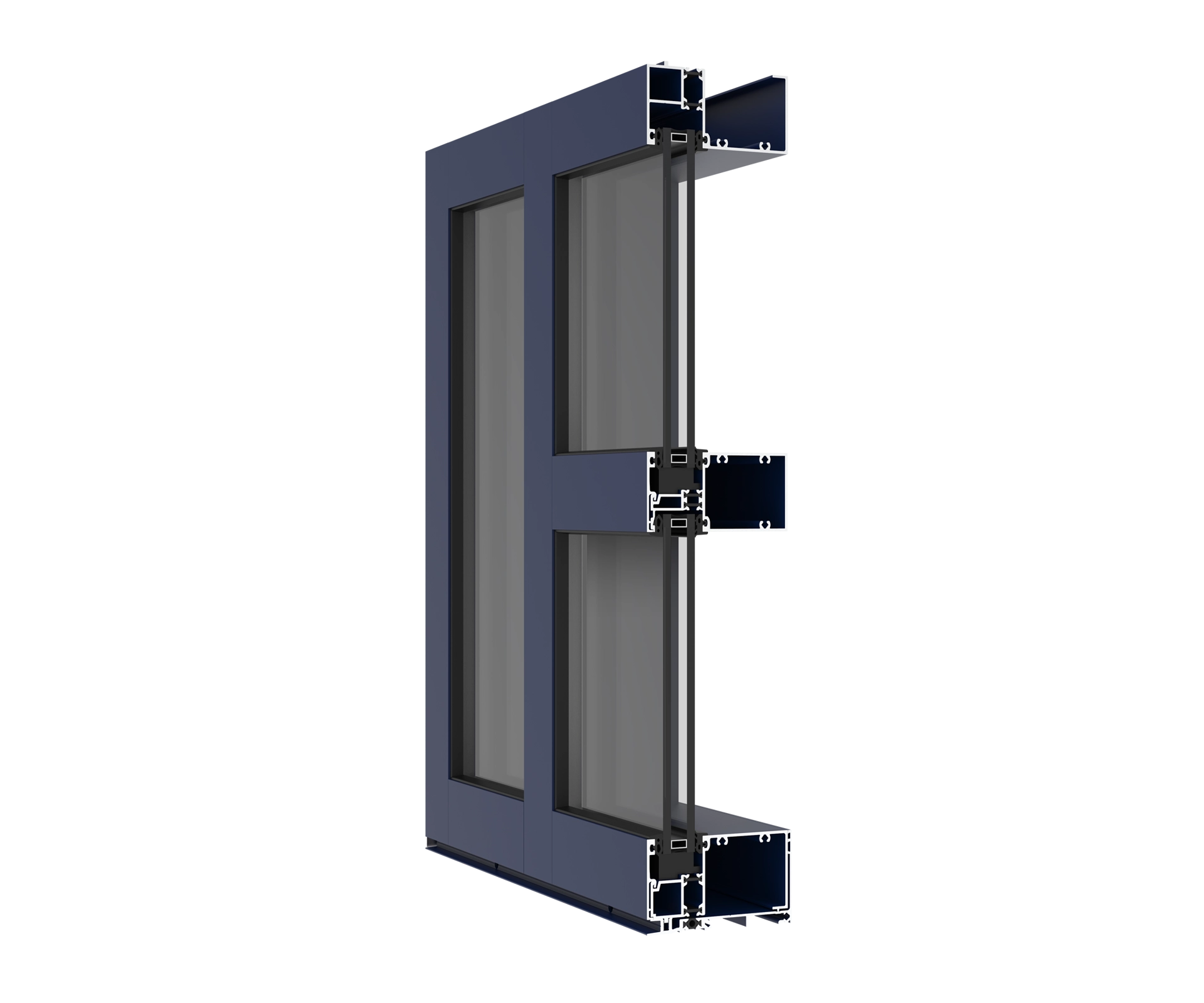 Modern YKK window frame with double-glazed glass for energy efficiency.