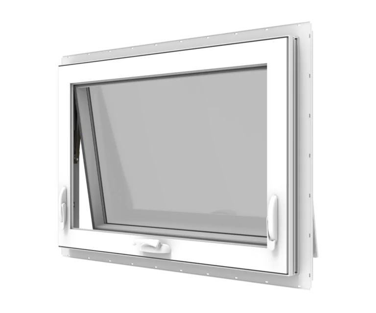 YKK white casement window with tilt and turn functionality for ventilation.