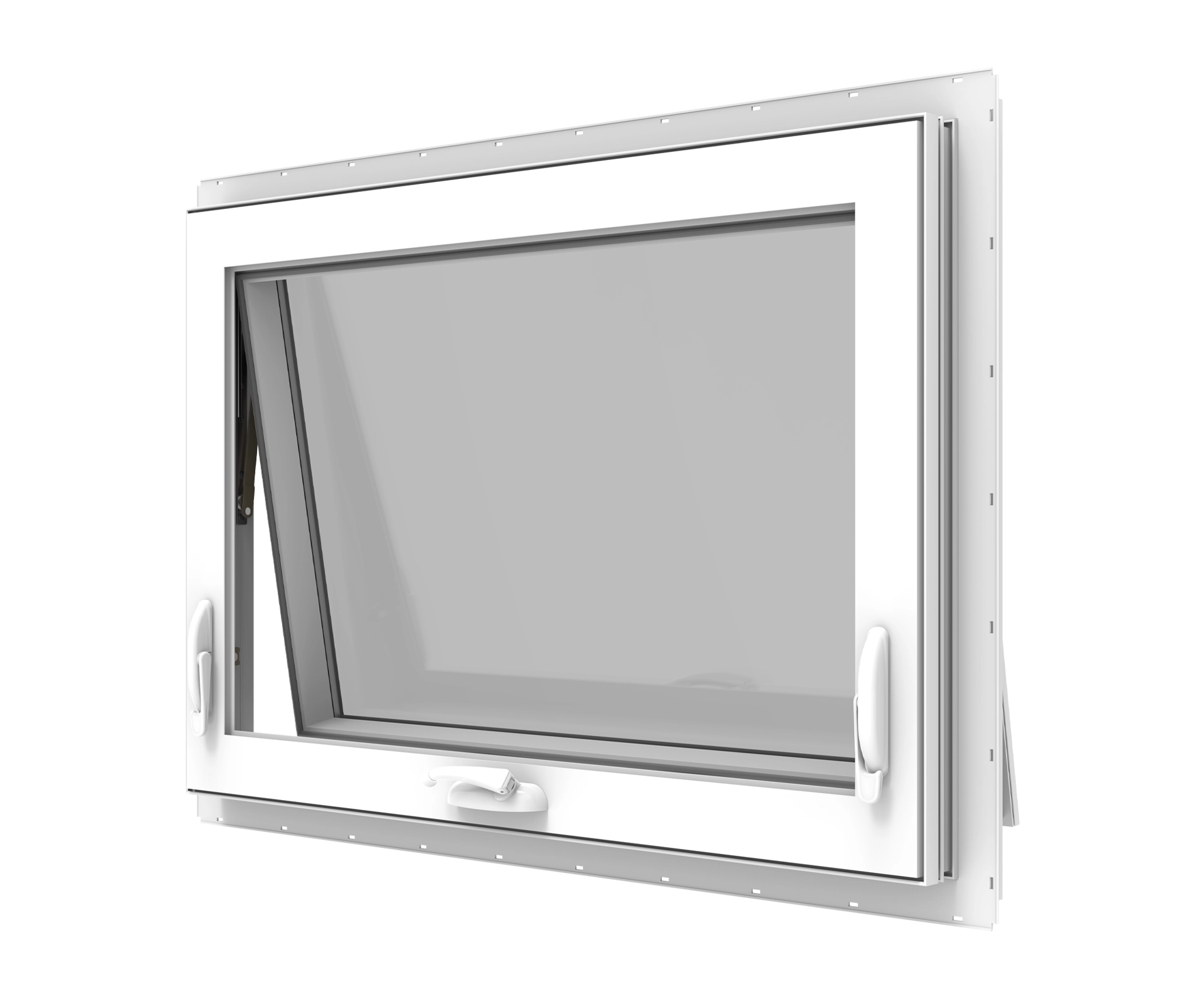 YKK white casement window with tilt and turn functionality for ventilation.