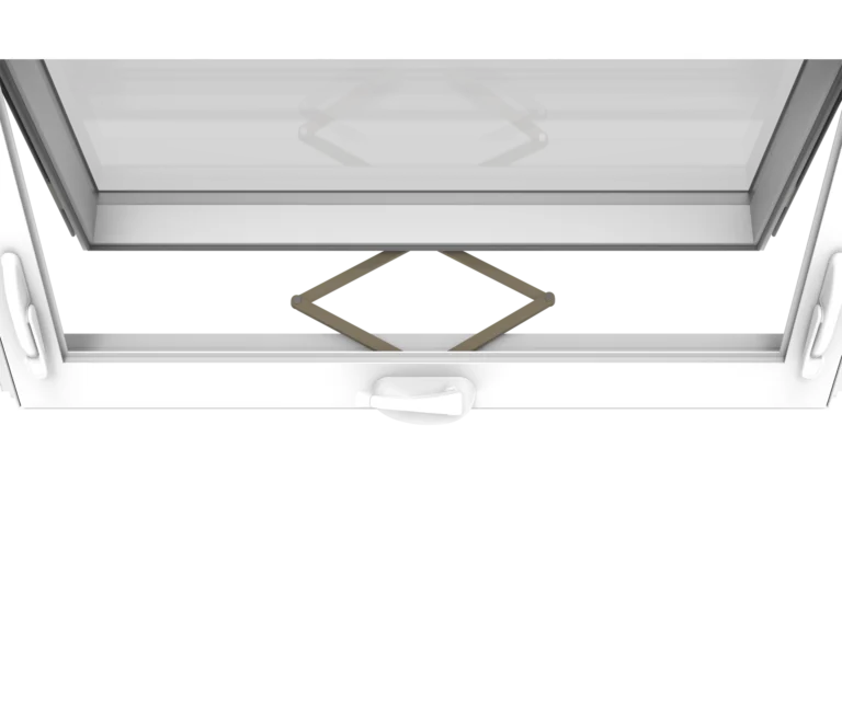YKK window with integrated ventilation for energy efficiency.