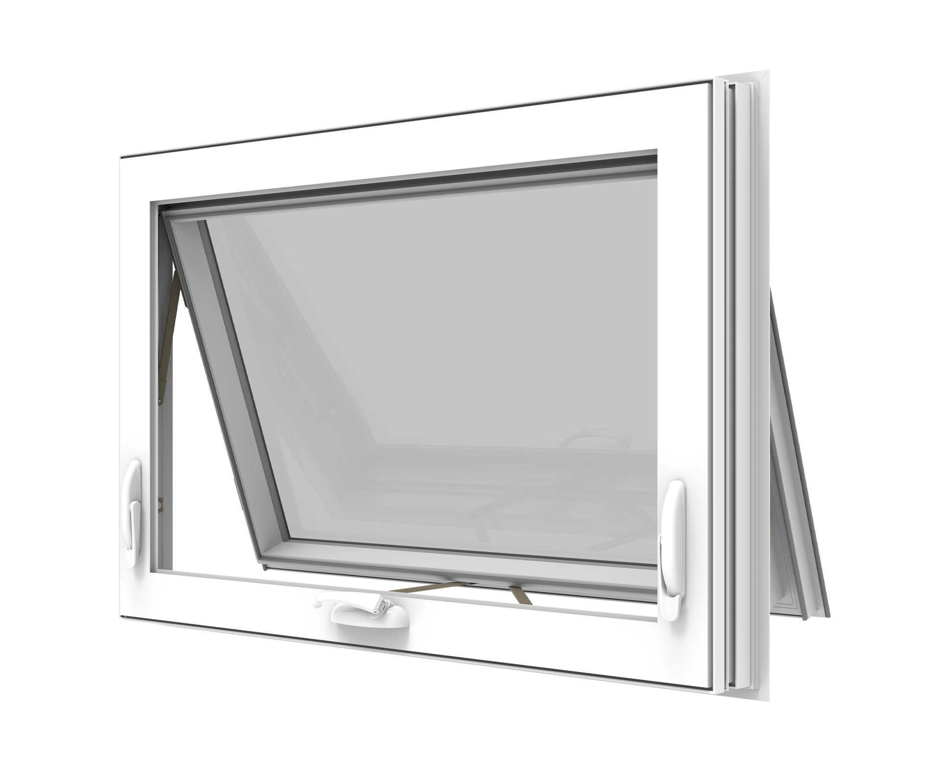 YKK white window with tilt and turn functionality for energy-efficient buildings.