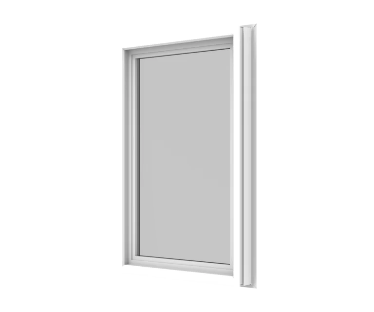 YKK window screen with white frame for ventilation and insect protection.