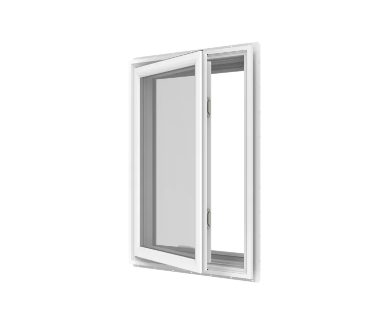 White YKK window with double-glazed glass and sliding design.