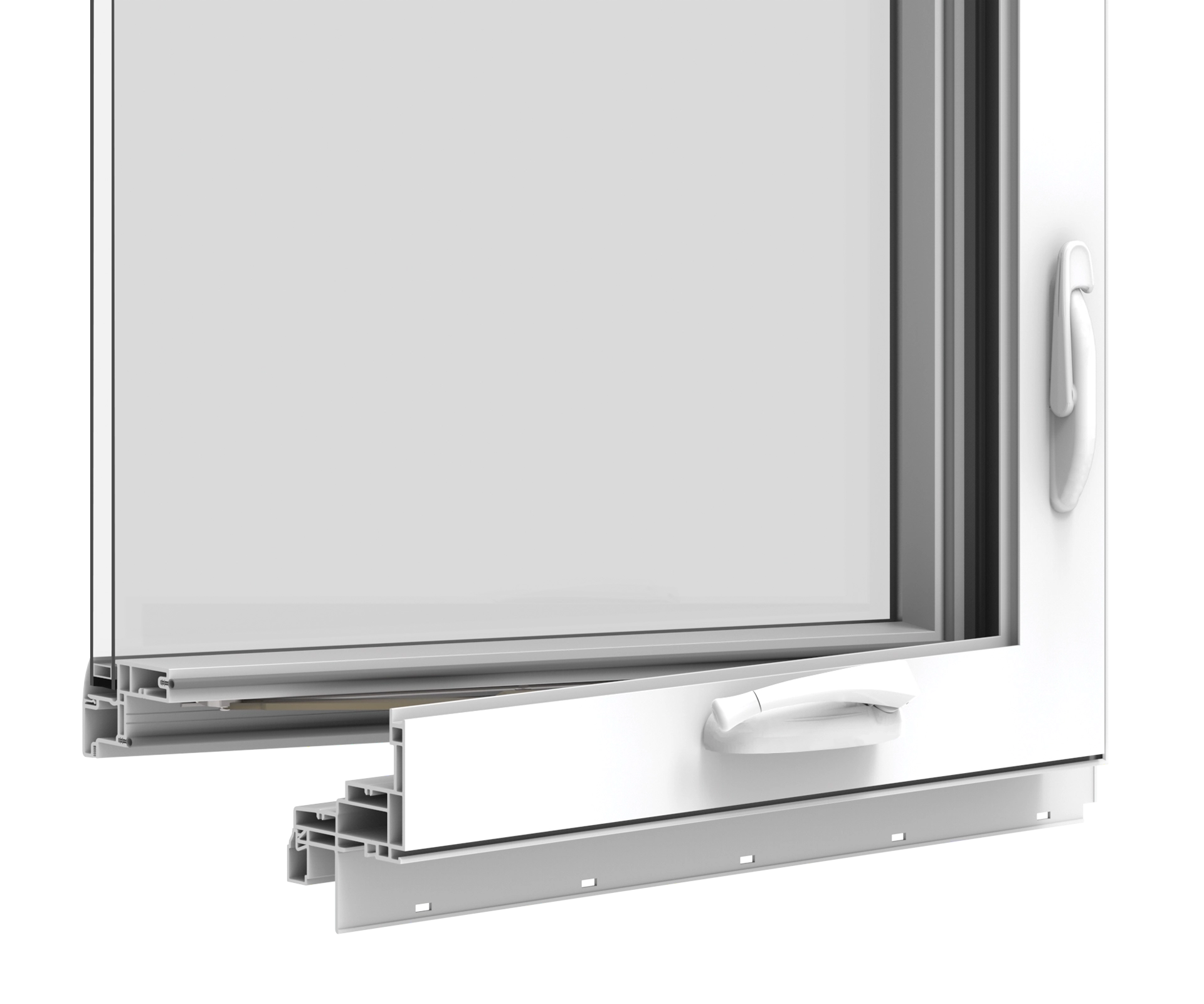 High-quality YKK window frame with secure locking mechanism.