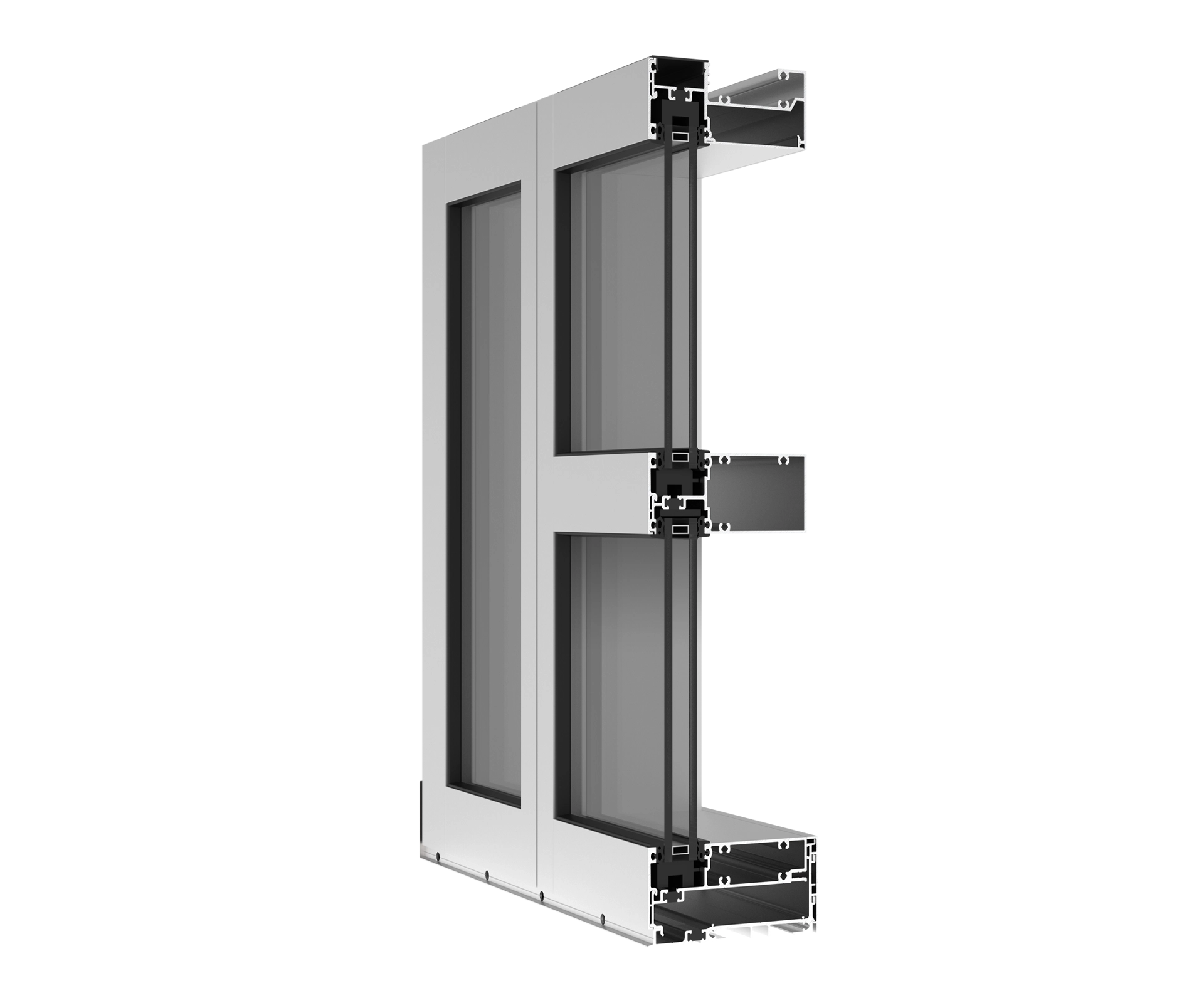 High-quality YKK window frame with double glazing for insulation.